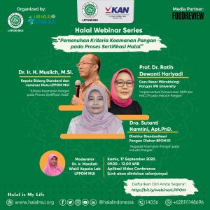 Halal Webinar Series: Pemenuhan Kriteria Keamanan Pangan pada Proses Sertifikasi Halal