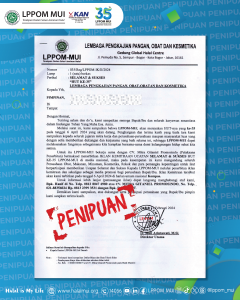 Klarifikasi Penyalahgunaan Nama LPPOM MUI